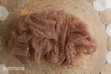 Long Christmas star moon tulle layer, beige/brown, RTS