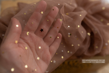 Long Christmas star moon tulle layer, beige/brown, RTS