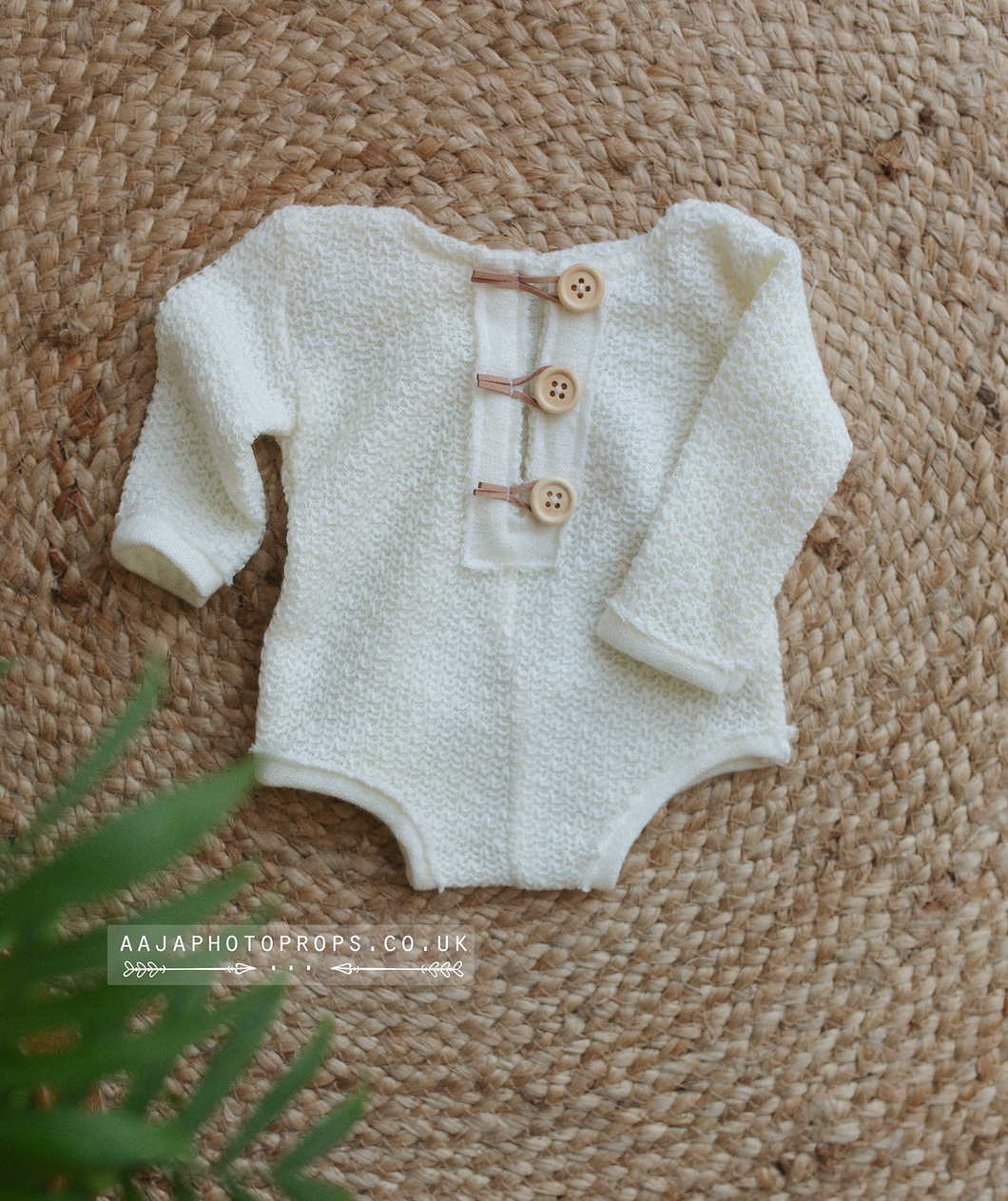 Baby newborn romper, cream, RTS