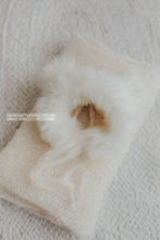 Baby newborn bear bonnet and wrap set, brown, faux fur, ears,  made to order