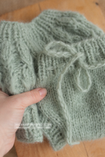 Baby newborn sweater and bloomers, Green, sage, vintage, RTS