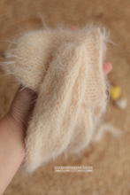 Baby newborn bunny bonnet, fluffy, ears, creamy beige, Easter, rabbit, bunny, RTS