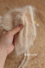 Baby newborn bunny bonnet, fluffy, ears, creamy beige, Easter, rabbit, bunny, RTS