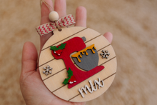 Wooden mixer decoration disc, gift, red, festive, snowflakes, bakers, RTS