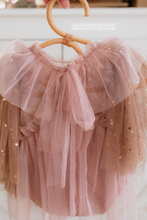 6-12 months size girl dusty pink romper, brown, star, boho, RTS