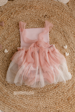 9-12 months size romper, blush pink, boho, sequin, frilly, tulle, made to order