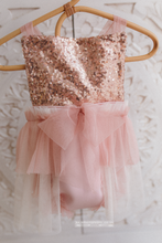 9-12 months size romper, blush pink, boho, sequin, frilly, tulle, made to order
