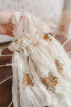 Load image into Gallery viewer, Baby 6-12 months size beige cream romper, vintage style, boho, flowers