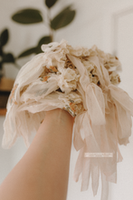 Load image into Gallery viewer, Baby 6-12 months size beige cream romper, vintage style, boho, flowers