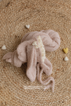 Pale blush rose pink baby newborn bunny bonnet and wrap, RTS