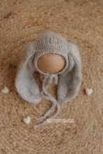 Baby newborn bunny bonnet, grey, ears, Easter, rabbit, bunny, RTS