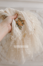 Cream beige vintage style floral layer, lace, boho, roses, RTS