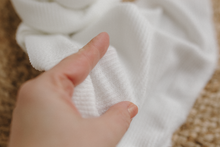Baby newborn wrap textured, milky ivory, stretch, RTS
