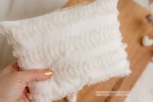 Newborn Posing pillow, creamy off white, ruffle, RTS