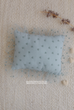 Newborn Posing pillow, blue, hearts, RTS