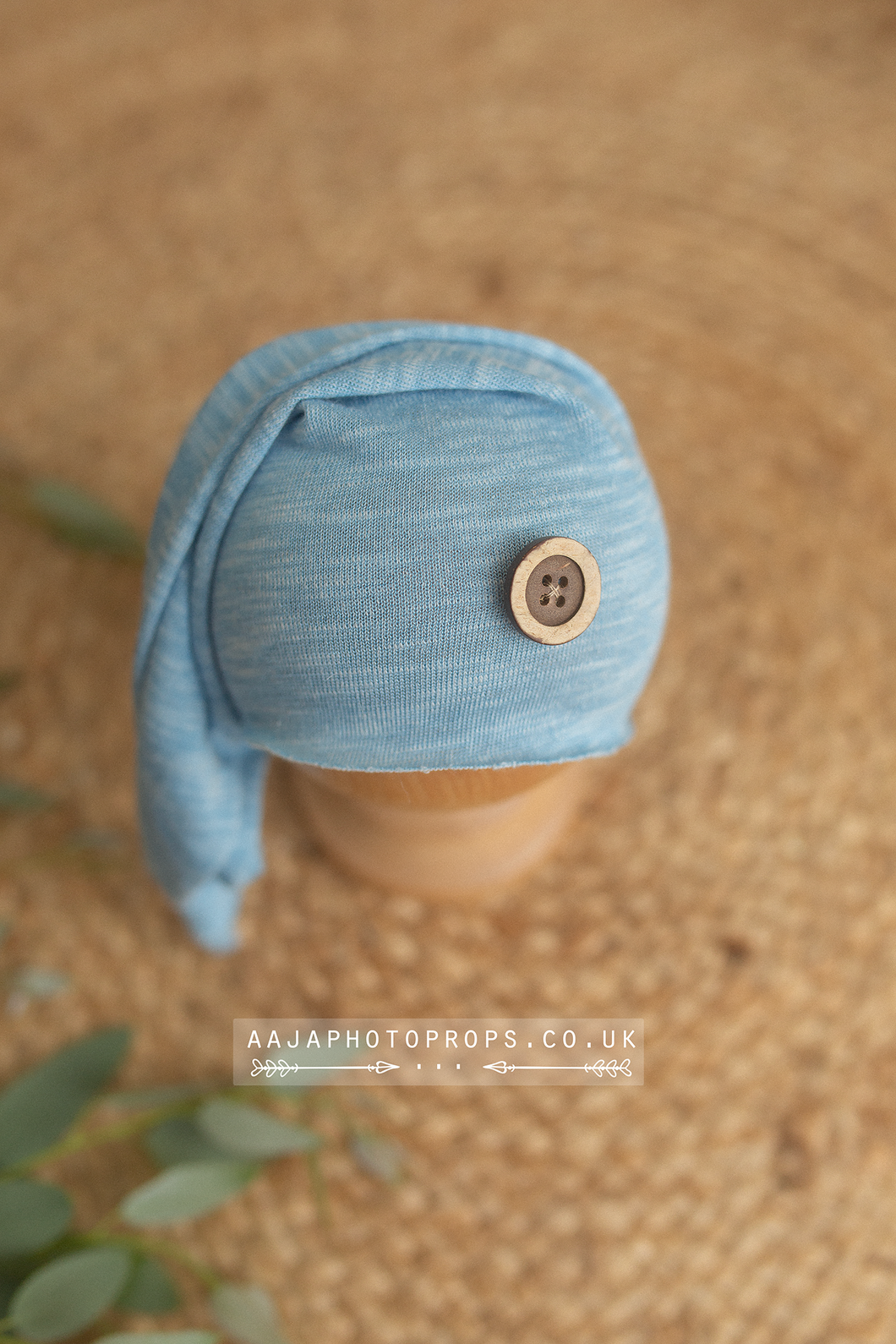 Baby newborn sleepy hat, knot, blue, RTS