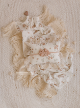 Boho layer, pillow, tieback set, cream, flowers, beige, fringe, velvet bow, made to order