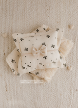 Boho layer, pillow, tieback set, creamy off white, black bows, tassels, RTS