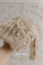 Load image into Gallery viewer, Baby newborn sweater and bloomers, beige, chunky, made to order