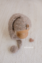 Knitted baby newborn hat, knitted, taupe, grey, oatmeal, RTS