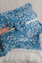 Boho layer, pillow, tieback set, blue, daisy, flowers, tassels, RTS