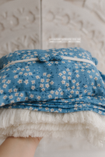 Boho layer, pillow, tieback set, blue, daisy, flowers, tassels, RTS