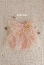 Newborn baby girl romper, vintage, blush pink, cream, boho, RTS