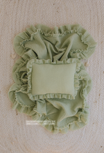 Boho layer, pillow, set, pastel green, vintage, made to order