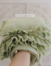 Boho layer, pillow, set, pastel green, vintage, made to order