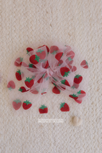 Baby turban hat, strawberry, tulle, big bow, RTS