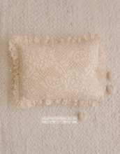 Newborn Posing pillow, beige, ruffle, lace, floral, boho, RTS