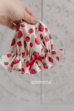 Baby 6-18 months size mop hat, strawberry, ivory, shower cap, RTS