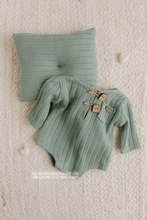 Baby newborn romper and pillow, duck egg blue, RTS