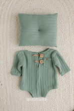 Baby newborn romper and pillow, duck egg blue, RTS