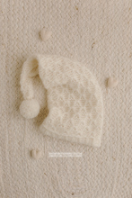 Knitted Baby newborn hat, creamy off white, made to order