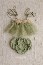Sage green 6-12 months size baby girl top and nappy cover, made to order