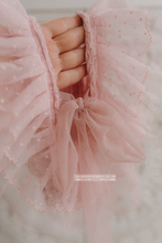 Newborn baby girl romper, vintage, pink boho, frilly, lace, made to order