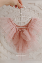 Newborn baby girl romper, vintage, pink boho, frilly, lace, made to order