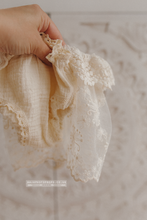 Baby newborn girl top and nappy cover, vintage style, boho, cream RTS