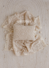 Boho lace layer, pillow, set, beige, vintage, RTS