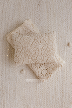 Boho lace layer, pillow, set, beige, vintage, RTS
