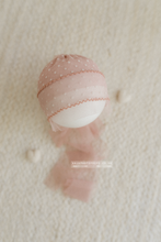 Baby girl newborn bonnet, dusty pink, dots, tulle, boho, RTS