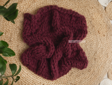 Knitted Chunky layer, dark burgundy red, RTS