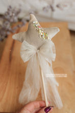 Beige star wand, boho, fairy star, Christmas, RTS