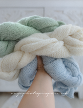 Black knitted alpaca wrap, dark, white, sage, layer, newborn, made to order