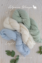 Black knitted alpaca wrap, dark, white, sage, layer, newborn, made to order
