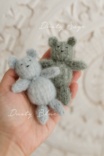 Baby newborn posing toy, bear, pastel, off white, grey, stuffie, lovie, made to order