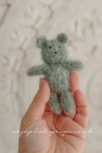 Baby newborn posing toy, bear, pastel, off white, grey, stuffie, lovie, made to order
