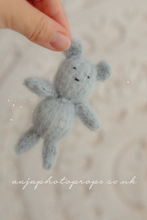 Baby newborn posing toy, bear, pastel, off white, grey, stuffie, lovie, made to order