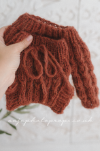 Baby newborn sweater and bloomers, Rust burnt orange, chunky, RTS